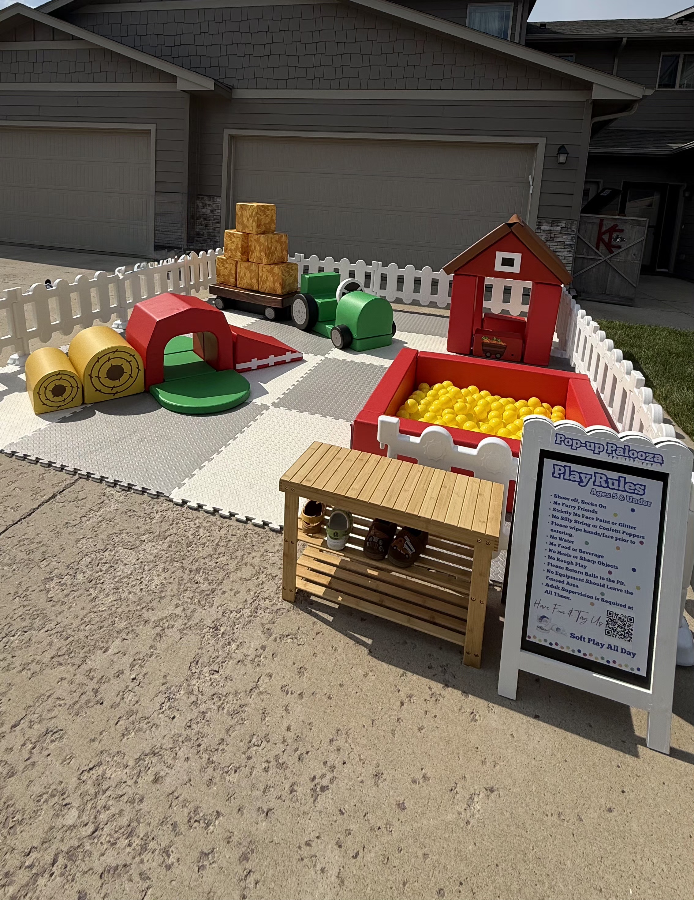 Farm-themed softplay set for kids